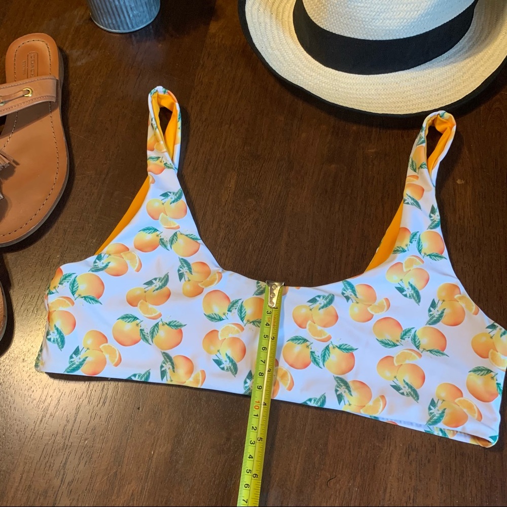 Orange Print Bikini Top Size Large - Picture 4 of 6